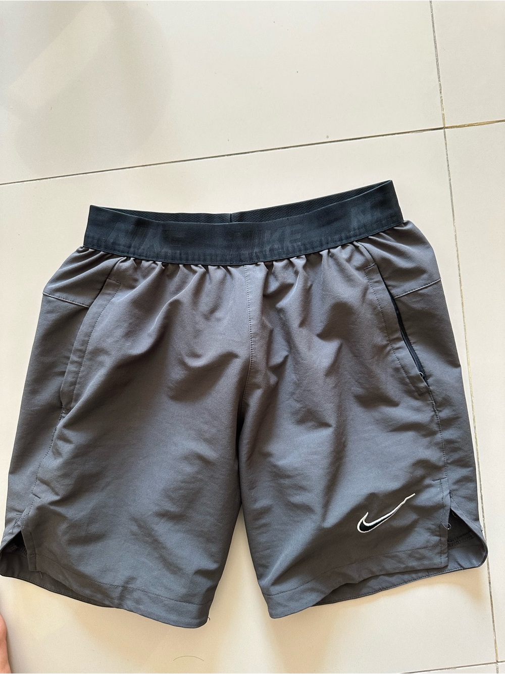 Nike Men’s Dark Gray Athletic Shorts with Black Waistband